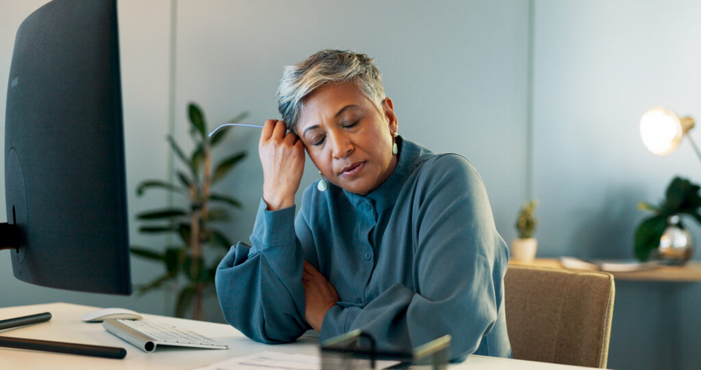 woman with headache